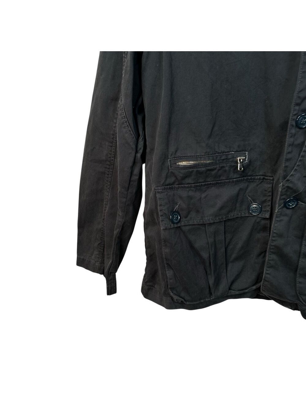 Pretty Green Utility Jacket Black Dark Grey Size L Casual Workwear - Picture 3 of 15
